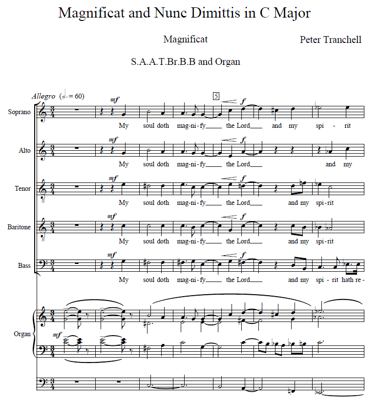 Magnificat and Nunc Dimittis in C score preview
