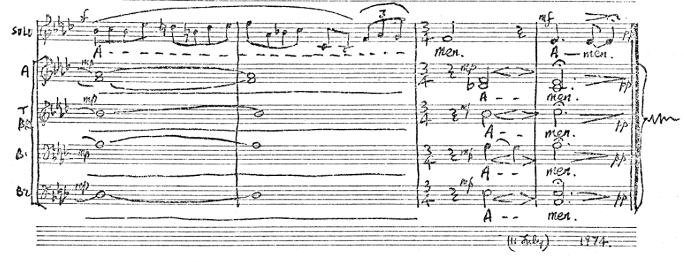 Tranchell Magnificat Tone 8 extract from original score