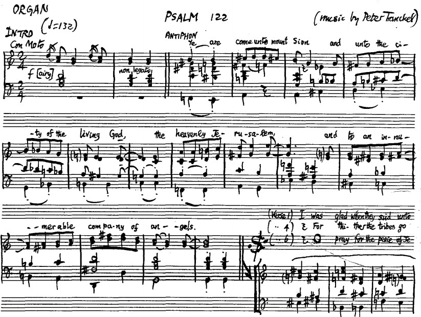 Peter Tranchell Psalm 122 image from original score