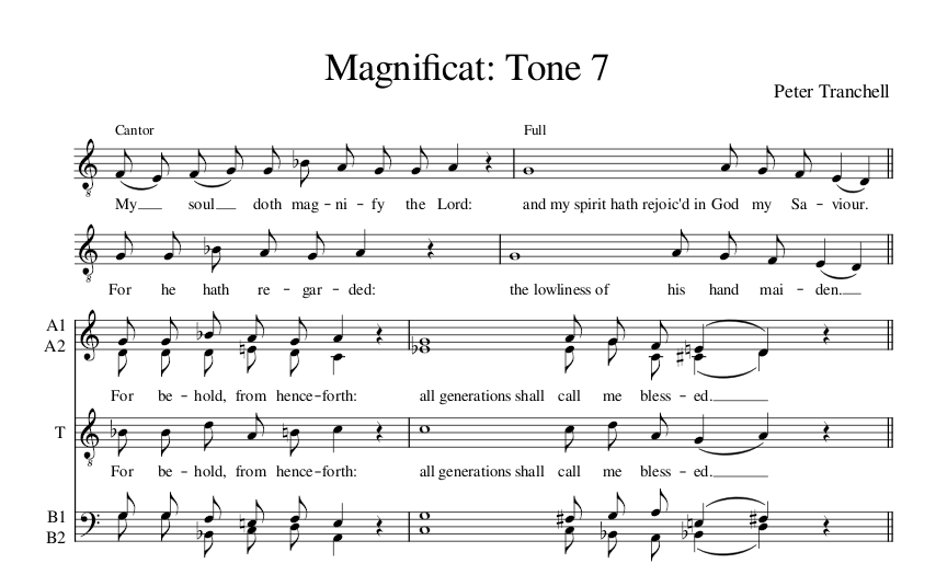 Preview image from Tranchell Magnificat Tone 7