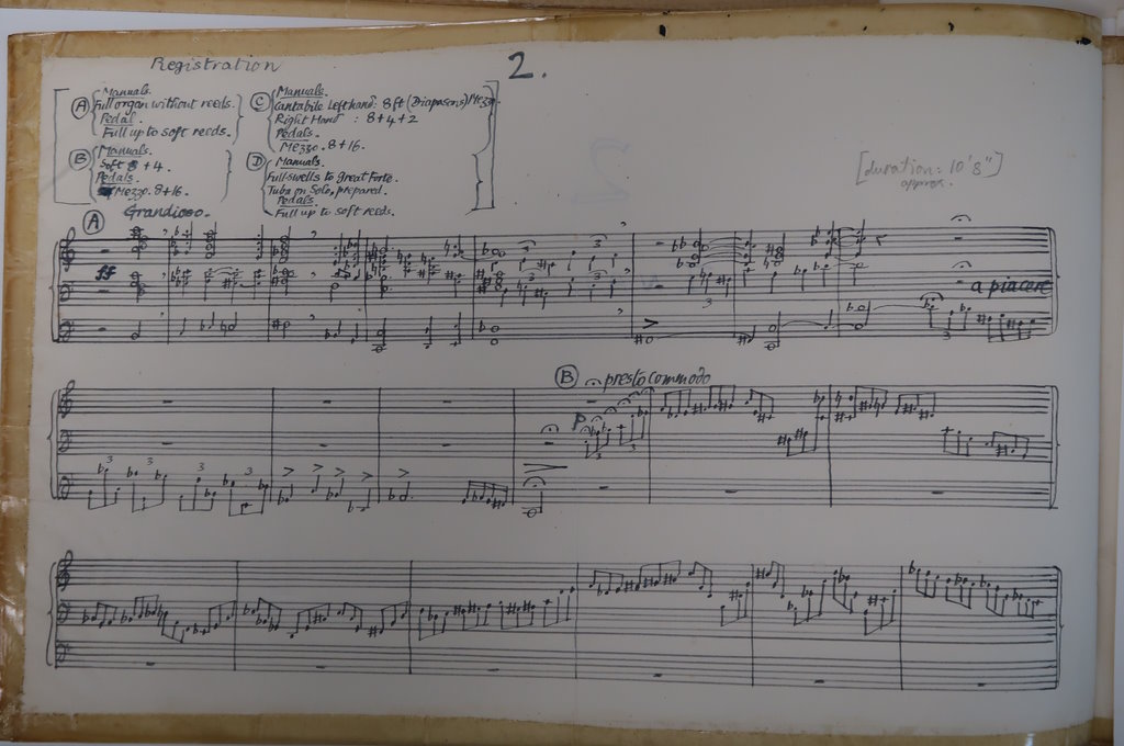 A sample page from Peter Tranchell's Nativitates, showing the beginning of 2. Inalt with instructions for registration