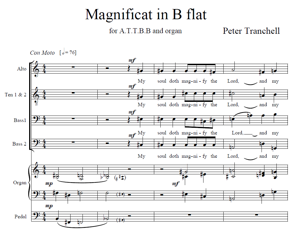 Tranchell Magnificat and Nunc Dimittis in B flat preview