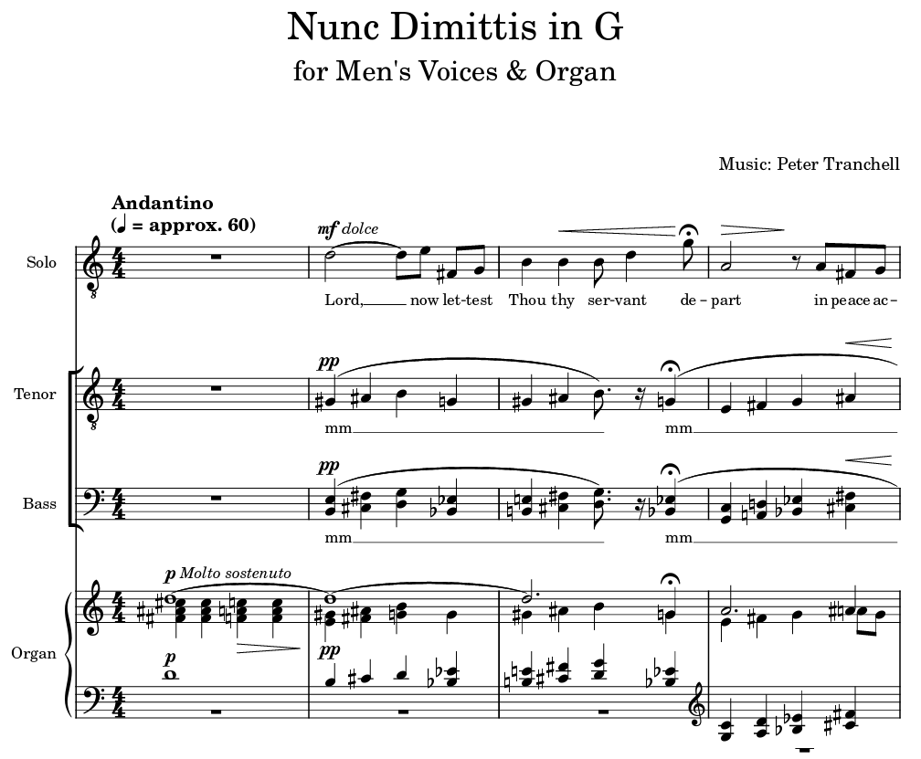 Tranchell Nunc Dimittis in G preview