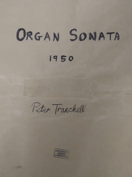Original cover of Peter Tranchell's 1950 Organ Sonata