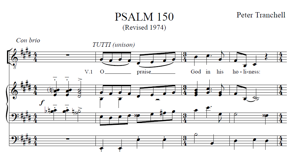 Tranchell Psalm 150 score